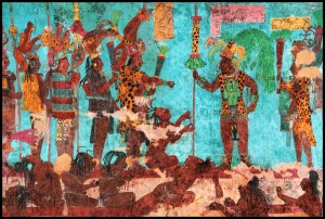 Frescos de Bonampak, selva lacandona de Chiapas, México. Muestran cautivos de guerra esclavizados.