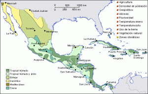 Regiones climáticas de Centroamérica y el Caribe.