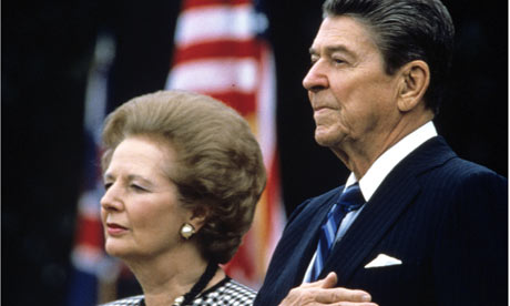 Margaret Thatcher (izquierda) y Ronald Reagan (derecha).