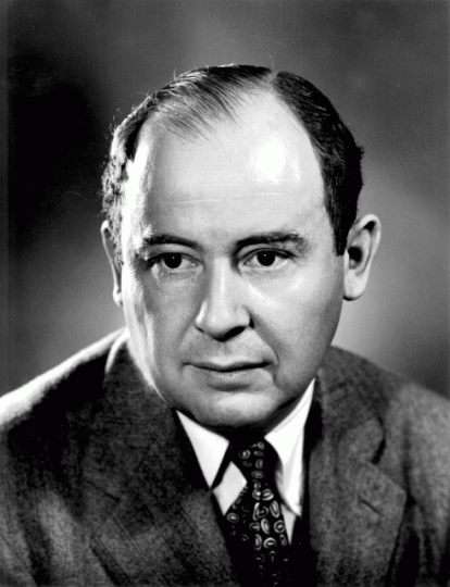 Fotografía de John von Neumann John von Neumann (1903 – 1957) tomada en Los Álamos por el personal del actual United States Deparment of Energy en los años cuarenta. ¿Qué se puede decir de von Neumann que no se haya dicho ya sobre una de las mentes más brillantes del siglo XX? Se le conoce principalmente por ser uno de los matemáticos más importantes de todos los tiempos pero realizó contribuciones fundamentales en física cuántica, análisis funcional, teoría de conjuntos, teoría de juegos, ciencias de la computación, economía, análisis numérico, cibernética, hidrodinámica, estadística y muchos otros campos. Se suele decir de él que fue uno de los mayores polímatas de la Historia.