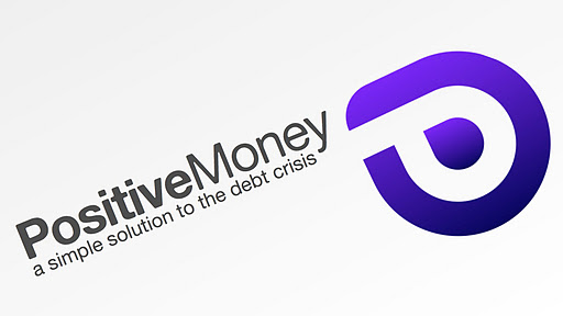 Logo del movimiento social británico Positive Money. Surgido con la intención de 